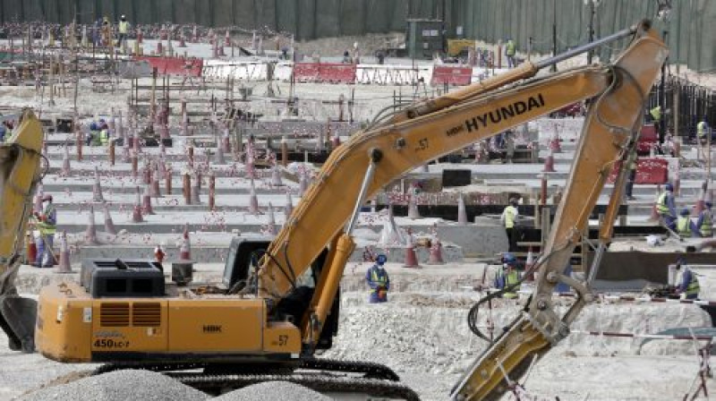 Celtniecības darbi "Al-Wakra" stadionā
Foto: AP/Scanpix