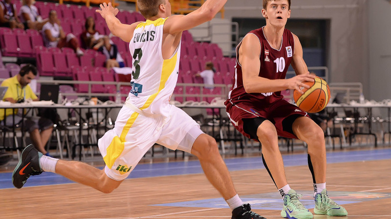Dāvis Geks 2014. gada Eiropas U20 čempionātā Krētā
Foto: FIBA Europe