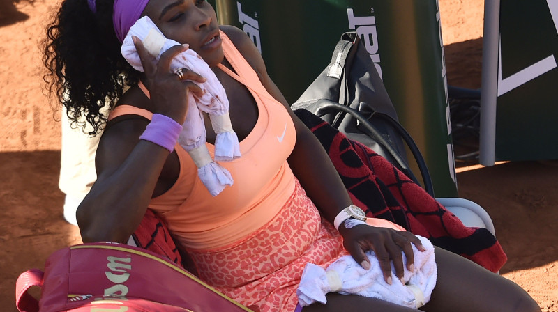 Serēnai Viljamsai "French Open" pusfināls bija pamatīgas mocības
Foto: AFP/Scanpix