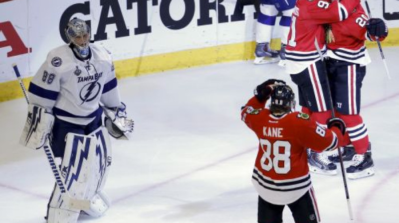 Brendons Sāds kopā ar partneriem atzīmē uzvaras vārtus
Foto: AP/Scanpix