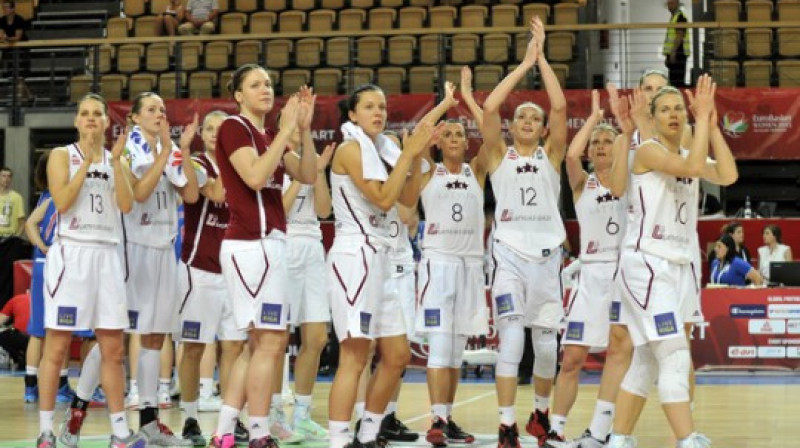 Latvijas valstsvienība: pirmās uzvaras emocijas.
Foto: Romāns Kokšarovs, f64