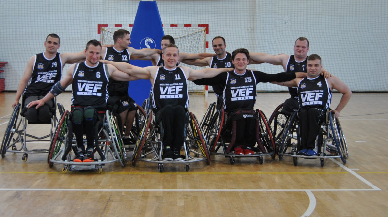 Latvijas ratiņbasketbolisti Polijā.
Foto: Aigars Miklāvs