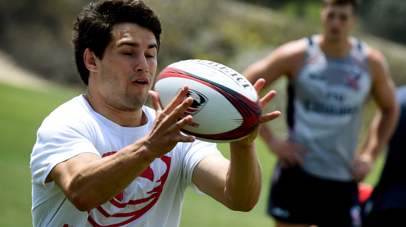 ASV izlases kapteinis Medisons Hjūdžs gatavojoties atlases turnīram
Foto: AFP/Scanpix