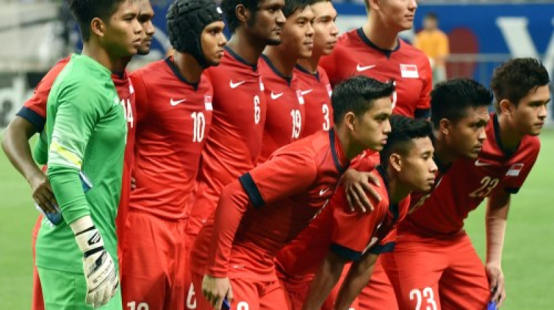 Singapūra viesos 57 tūkstošu skatītāju klātbūtnē noturēja sausā Japānas izlasi
Foto: AFP/Scanpix