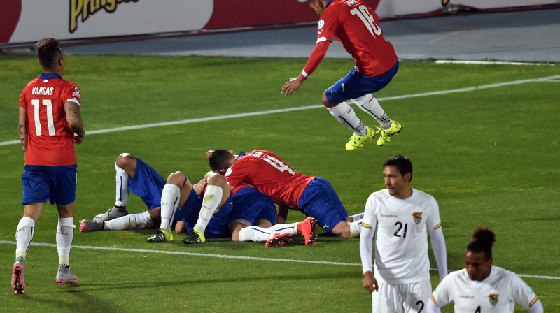 Čīle svin vārtu guvumu pret Bolīviju
Foto: AFP/Scanpix