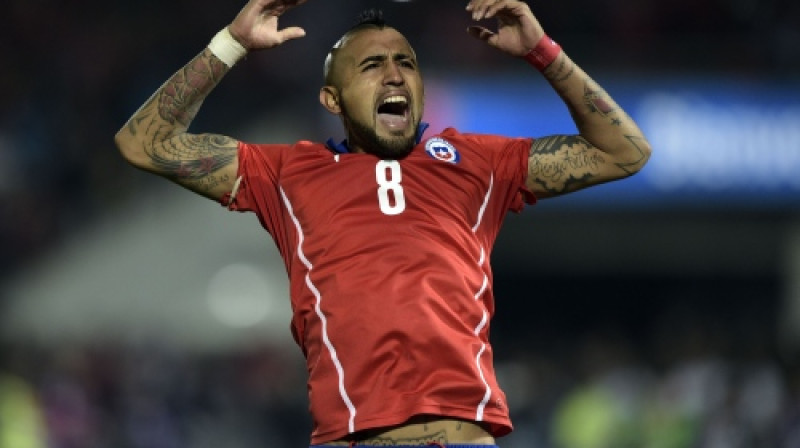 Viens no Čīles izlases līderiem Arturo Vidals
Foto: AFP/Scanpix