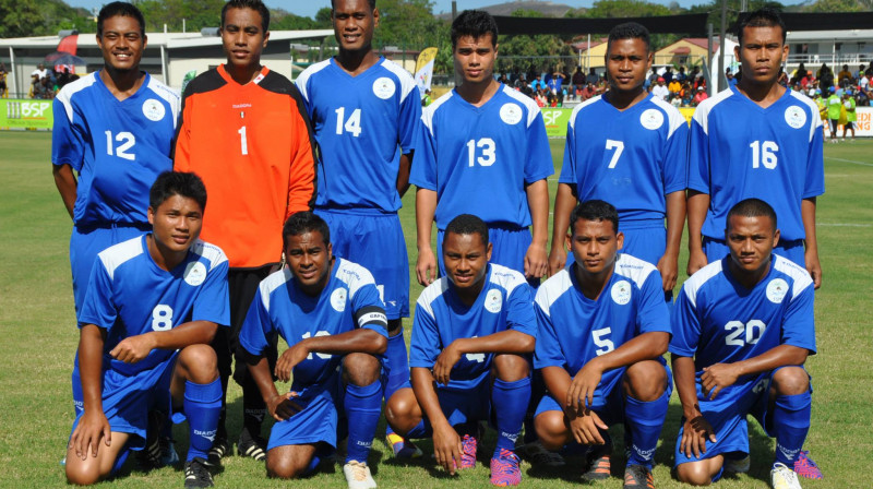 Mikronēzijas futbola izlase pirms pirmā mača
Foto: oceaniafootball.com