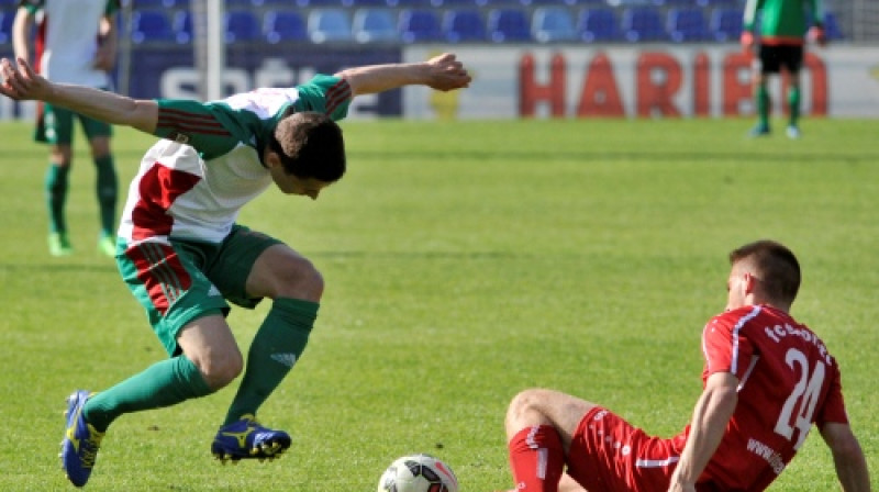 "Liepājas" un "Skonto" dueļi gandrīz nekad neliek vilties
Foto: Romāns Kokšarovs (f64)