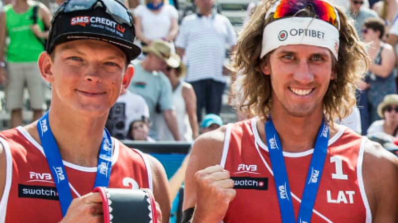 Jānis Šmēdiņš un Aleksandrs Samoilovs
Foto: fivb.org