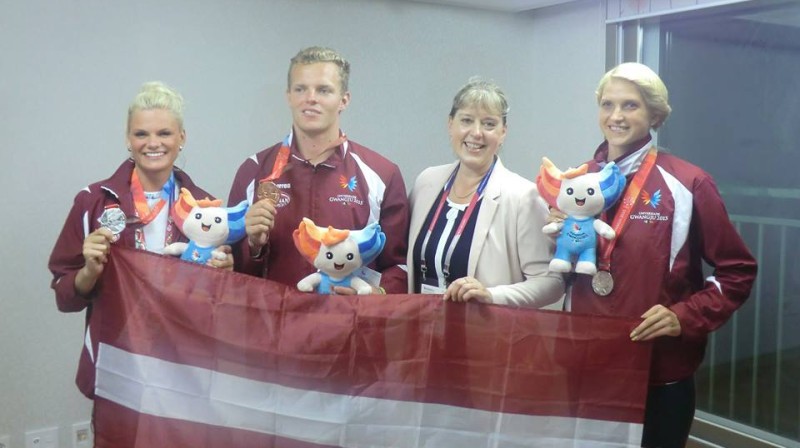 Madara Onužāne, Zigismunds Sirmais, LASS prezidente Agita Ābele, Līna Mūze 
Foto: Latvijas Augstskolu sporta savienība (LASS)