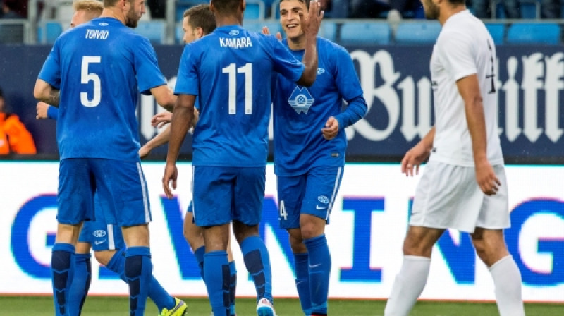 Šajā pārsteigumu vakarā "Molde" bija viena no retajām, kas pārliecinoši pierādīja savu favorītes statusu - sagrauts armēņu "Pyunik"
Foto: AP/Scanpix