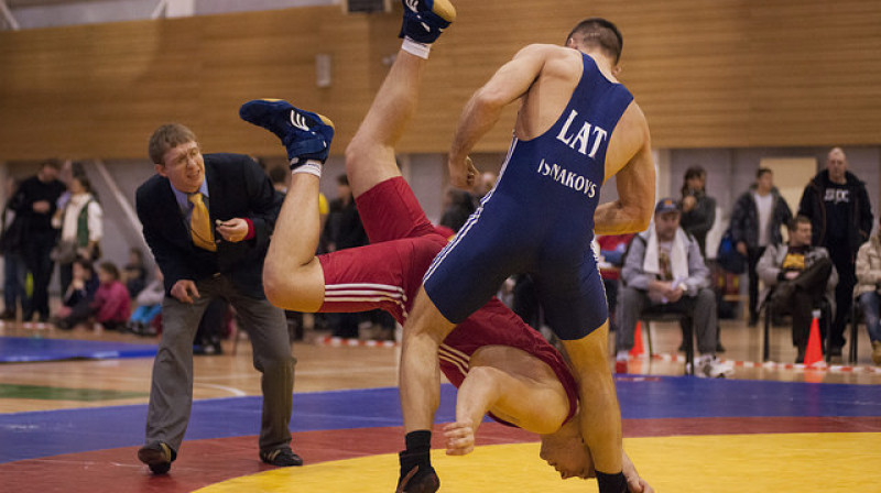 Aleksandrs Višņakovs valsts čempionātā
Foto: Pāvels Jerohins, Latvijas Cīņas federācija
