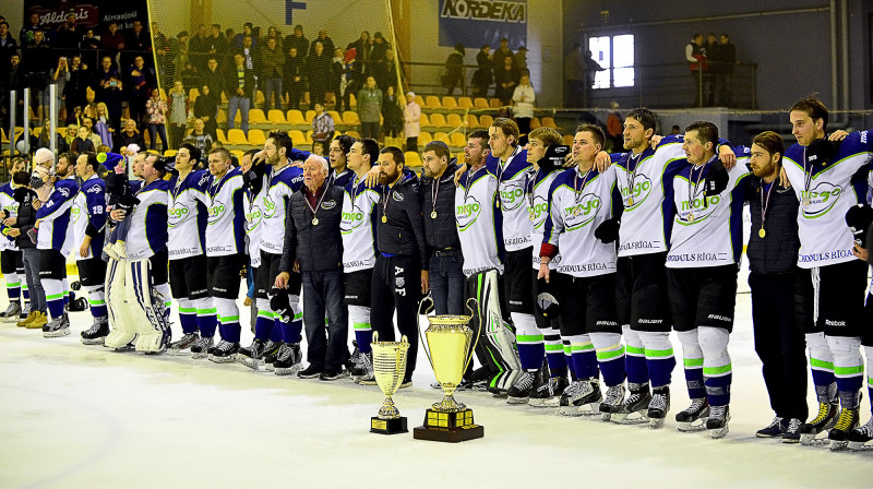 Pagājušās sezonas Virslīgas čempioni HK "Mogo"
Foto: LHF
