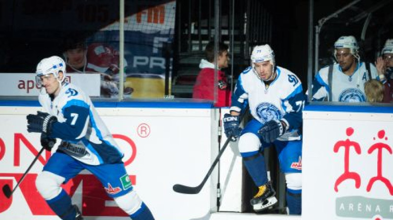 Minskas "Dinamo" hokejisti dodas laukumā
Foto: Vladislavs Proškins/F64