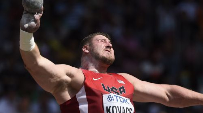 Džo Kovačs - pasaules čempions lodes grūšanā
Foto: AFP/Scanpix