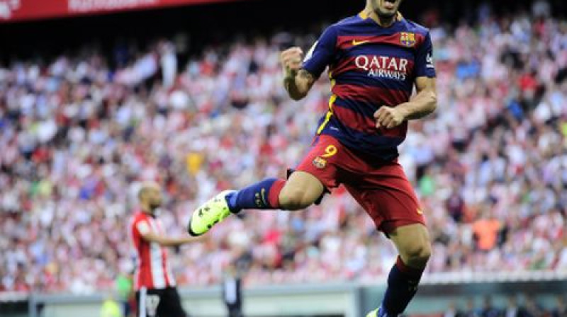 Luiss Svaress pēc vārtu guvuma
Foto: AP/Scanpix