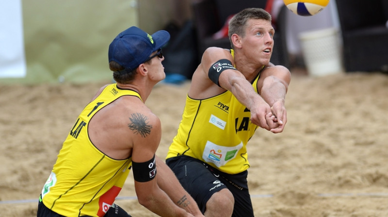 Mārtiņš Pļaviņš un Haralds Regža
Foto: FIVB