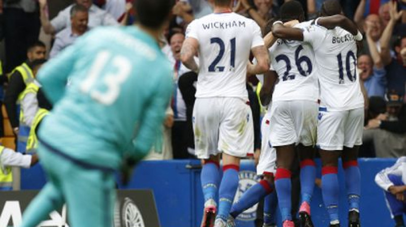 "Crystal Palace" spēlētāji pēc uzvaras vārtu guvuma
Foto: AFP/Scanpix