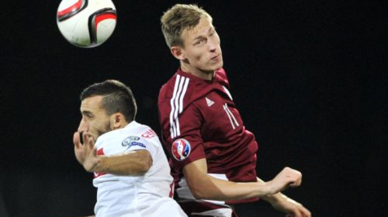 Eduards Višņakovs spēlē pret Turciju Rīgā
Foto: Romāns Kokšarovs/F64