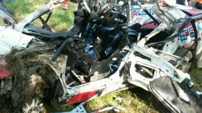 Auto pēc avārijas
Foto: Twitter/Motorsunsports