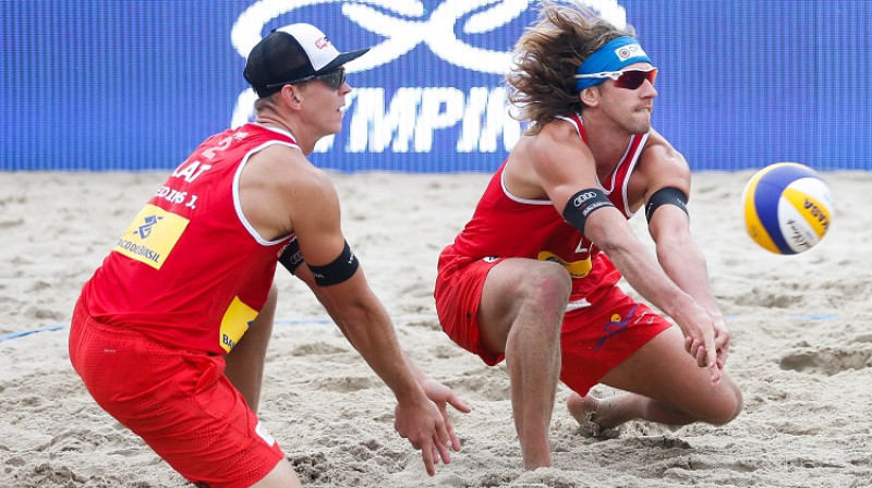 Aleksandrs Samoilovs un Jānis Šmēdiņš
Foto: FIVB