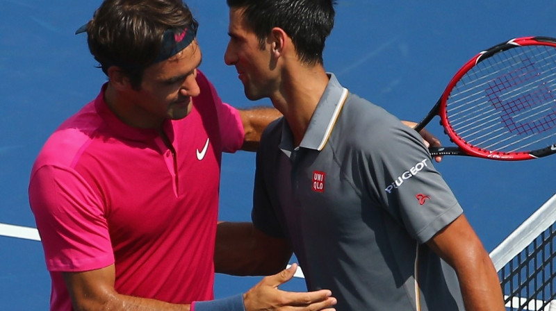 Rodžers Federers un Novaks Džokovičs
Foto: AFP/Scanpix