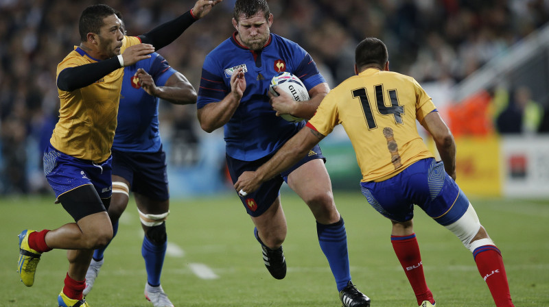 Rumāņiem tā arī neizdevās apturēt Francijas uzbrukumu.
Foto: AFP/Scanpix