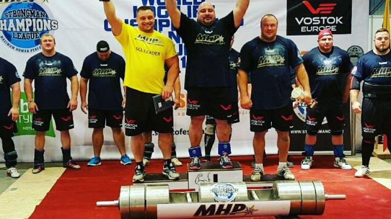 Dainis Zāģeris uz pjedestāla trešā pakāpiena 
Foto: Lietuvos galiūnų federacija