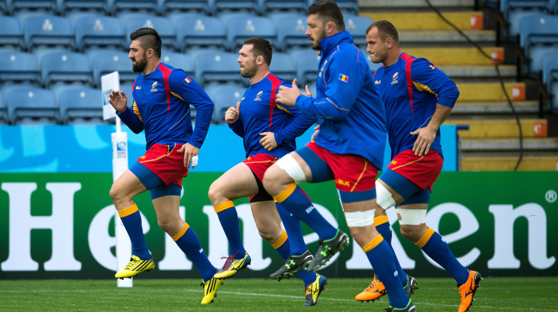 Rumānijas izlase gatavojas šīvakara mačam.
Foto: AFP/Scanpix