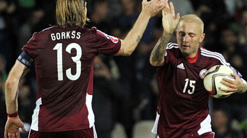 Kaspars Gorkšs un Deniss Rakels 
Foto: Romāns Kokšarovs/F64