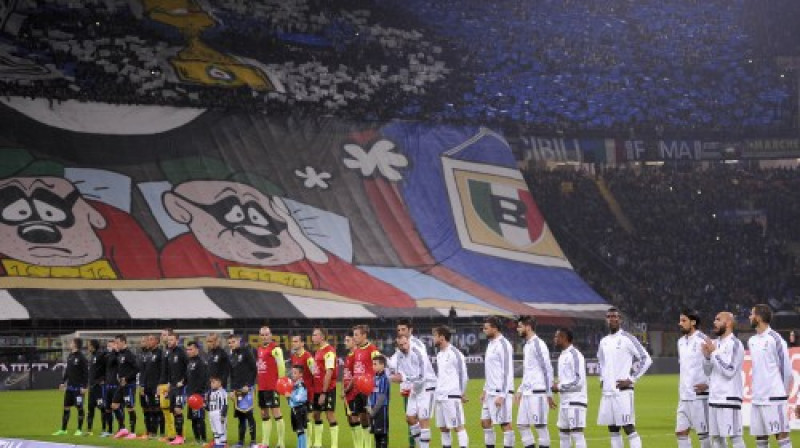 Milānas "Inter" fanu priekšnesums
Foto: LaPresse/Scanpix