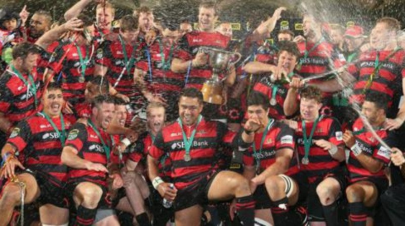 Kanterberijas regbija klubs pēc uzvaras "ITM Cup"
Foto: AFP/Scanpix