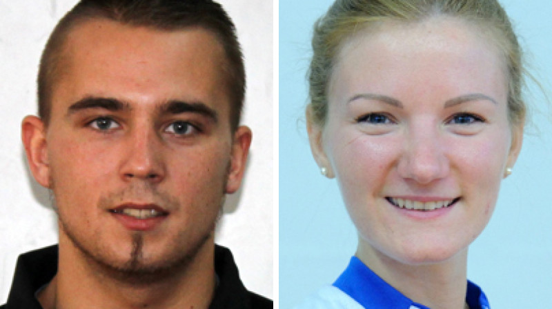 Kārlis Vitkovskis un Paula Brunovska
Foto; floorball.lv