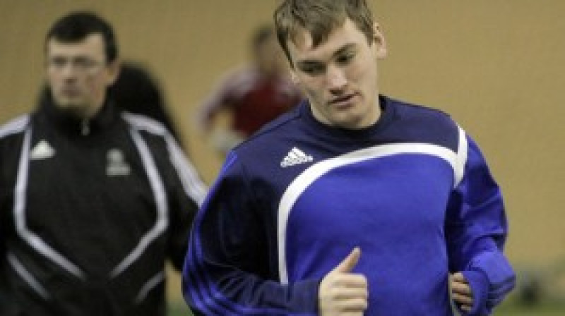 Iepriekšējās sezonas labākais vārtu guvējs Aleksejs Bespalovs
Foto: Ivars Veiliņš