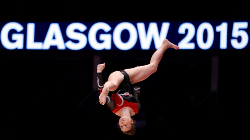 Alīna Circene lidojumā virs baļķa
Foto: PA Wire / Scanpix