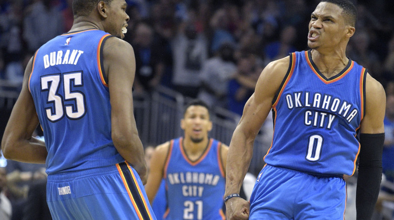 Kevins Durents un Rasels Vestbruks
Foto: AP/Scanpix