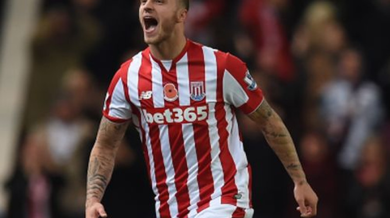 Marko Arnautovičs pēc vārtu guvuma
Foto: AFP/Scanpix