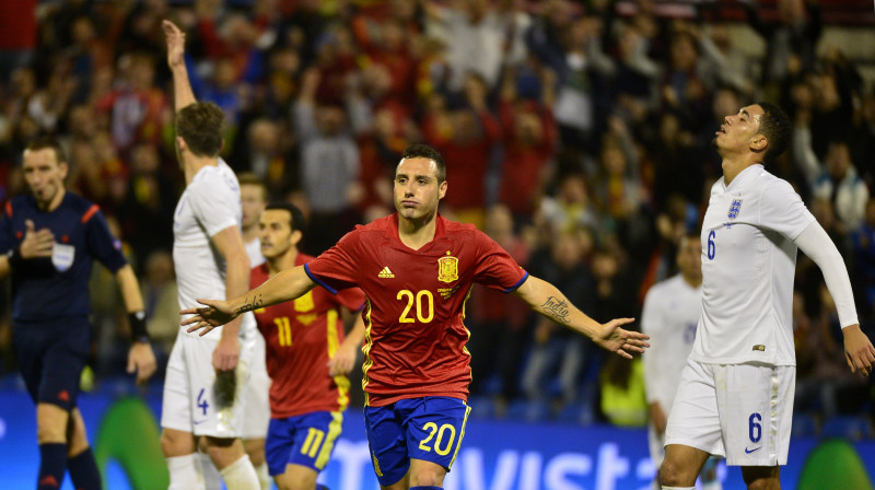 Santi Kasorla guvis otros vārtus Spānijas izlases labā.
Foto: AFP/Scanpix