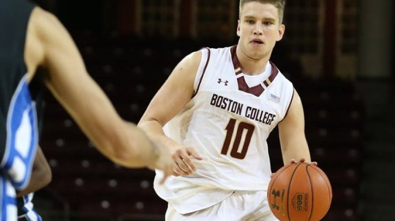 Ervīns Mežnieks pārbaudes spēlē 5. novembrī
Foto: Boston College