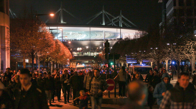 "Stade de France" stadions Parīzes piepilsētā Sendenī naktī uz sestdienu. 
Foto: SIPA/Scanpix