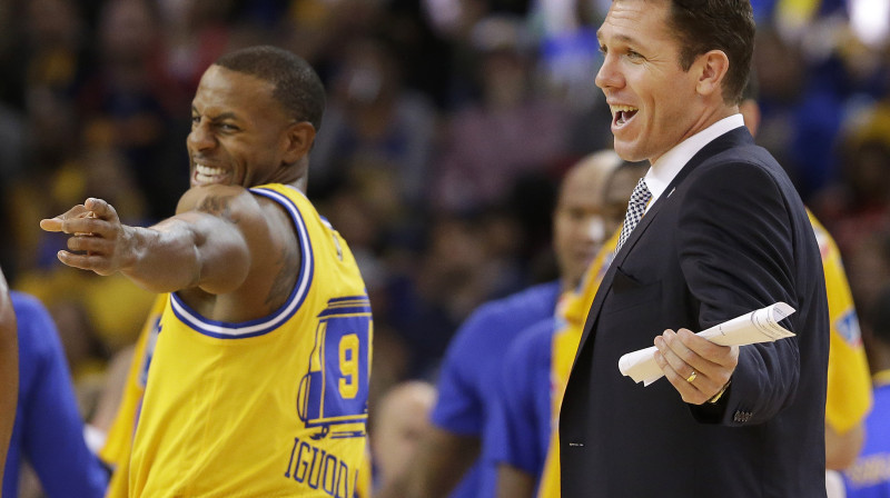 Andrē Igudala un Lūks Voltons
Foto: AP/Scanpix