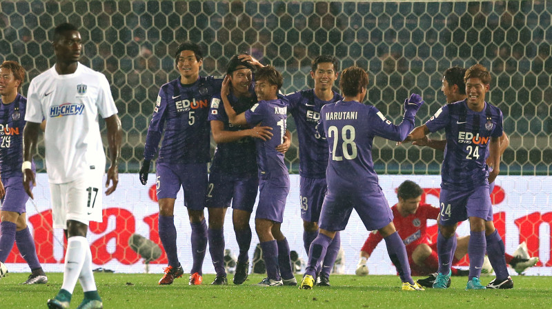 "Sanfrecce" svinības pēc pirmo vārtu guvuma
Foto: AP/Scanpix