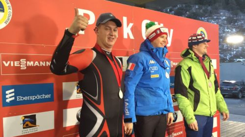 Riks Kristers Rozītis uz goda pjedestāla
Foto: LKSF