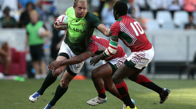 Epizode no DĀR un Kenijas izlašu cīņas grupu turnīrā.
Foto: AFP/Scanpix