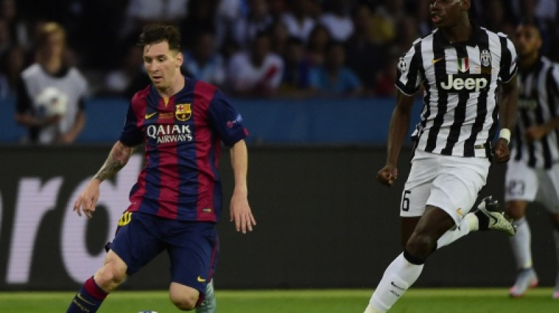 Lionels Mesi Čempionu līgas finālā pret Polu Pogbā
Foto: AFP/Scanpix