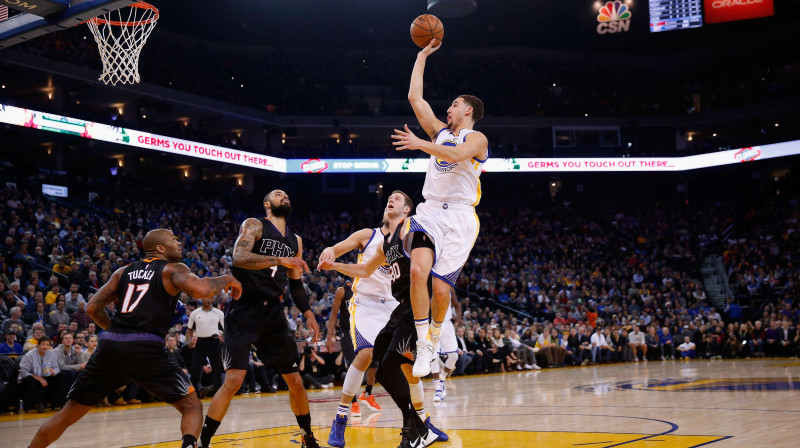 Klejs Tompsons uzbrukuma smailē 
Foto: AFP/Scanpix