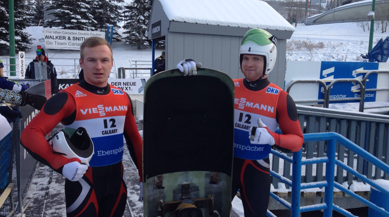 Oskars Gudramovičs un Pēteris Kalniņš
Latvijas Kamaniņu Sporta federācija