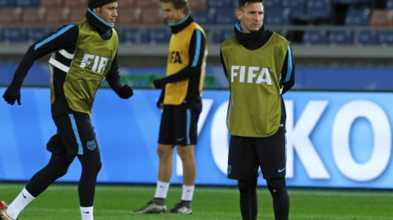 Neimārs un Lionels Mesi pusfinālā nepiedalījās, taču pirms fināla Luiss Enrike sacīja, ka ir optimistisks par viņu iespējamo spēlēšanu
Foto: AP/Scanpix