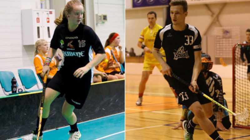 Laura Gaugere un Elvijs Jankovskis
Foto: floorball.lv