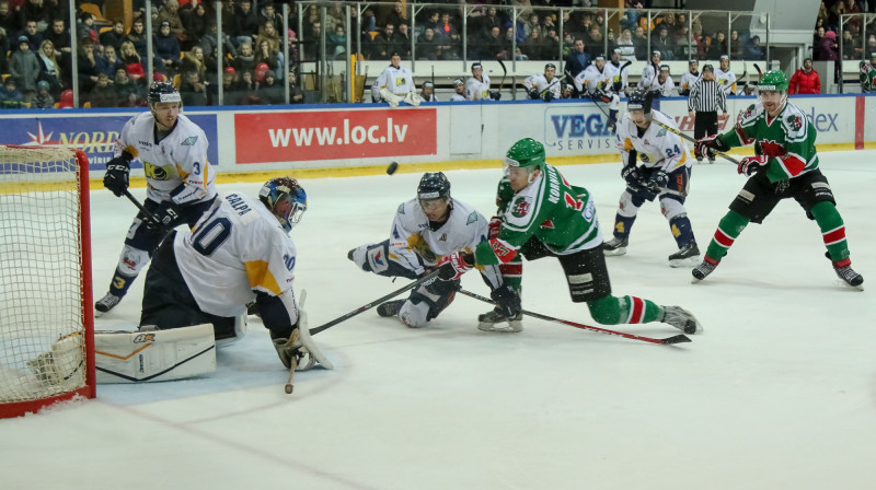 HK Kurbads ar 4:6 piekāpjas HK Liepāja, tomēr iekļūst "Optibet Sporta bārs" Latvijas kausa izcīņas finālā.
Foto: Ģirts Gertsons